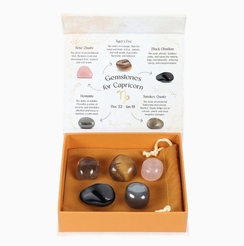 Capricorn Zodiac Crystal Tumblestone Set