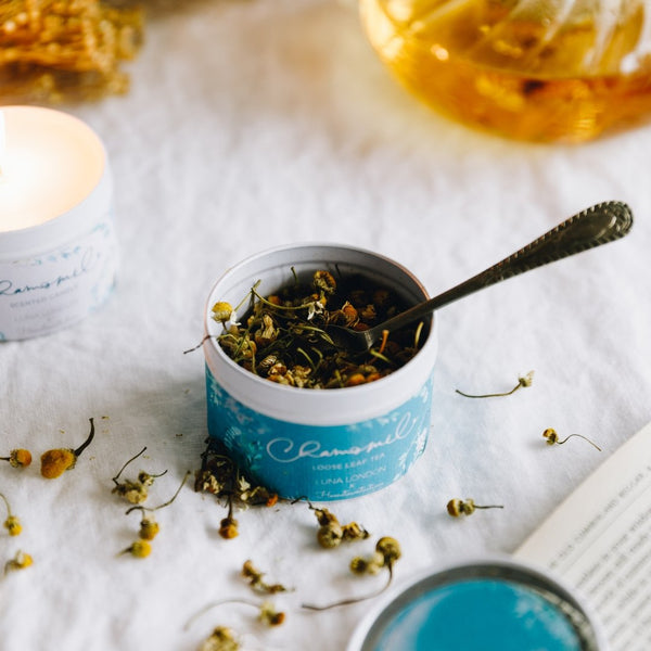 Chamomile Scented Meditation Candle & Loose Leaf Tea | Luna London Mindfulness Candles