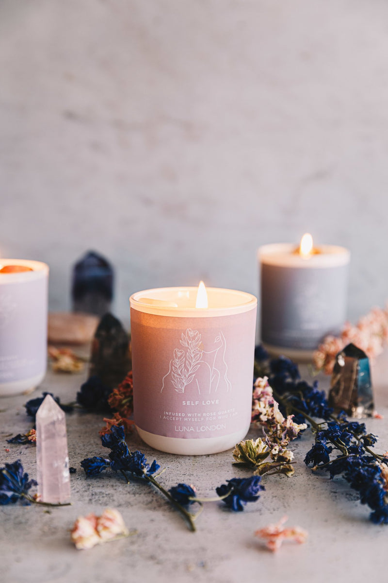 Scented Meditation Candle in Self Love | Luna London Meditation Candles