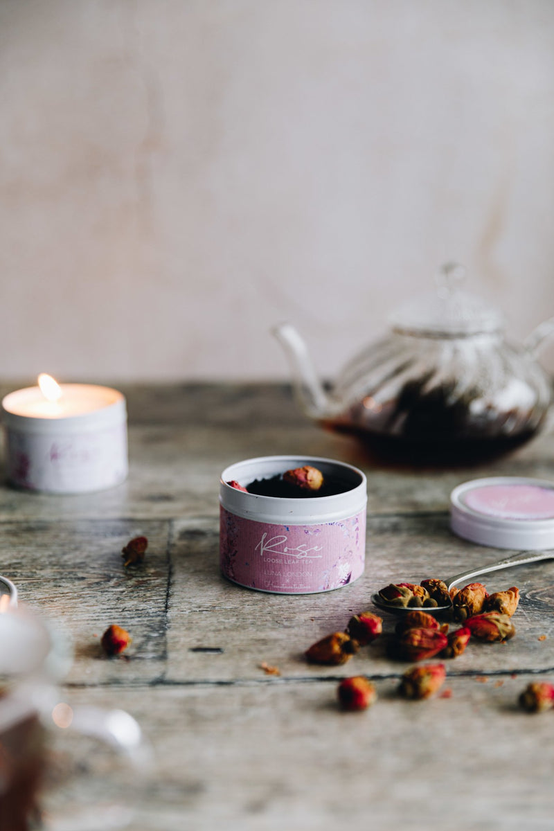 Rose Scented Candle & Loose Leaf Tea