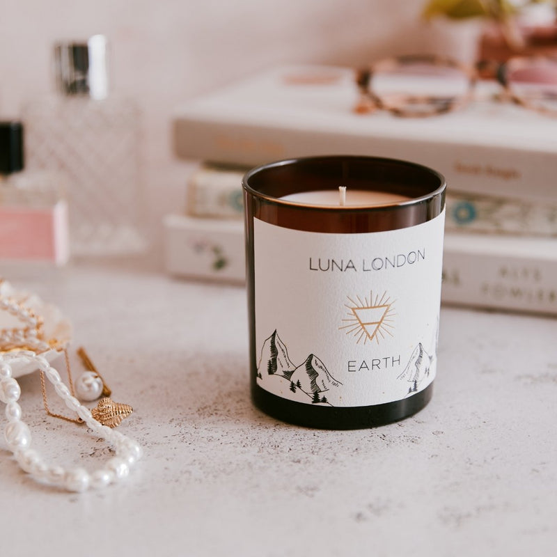 Healing Crystal Candles | 'Earth' Scented Candle | Luna London Candles