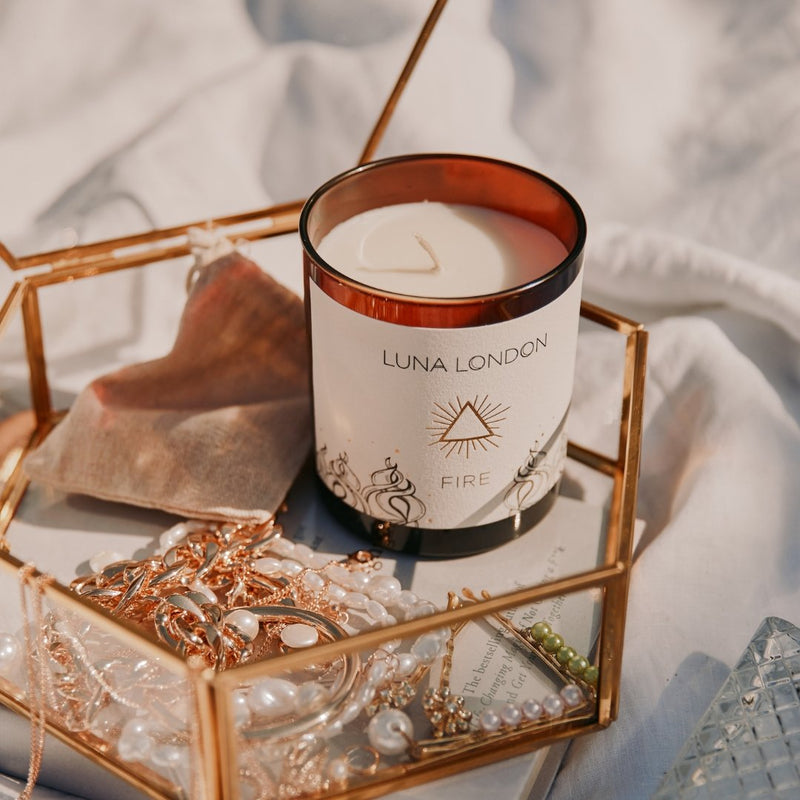 Healing Crystal Candles | 'Fire' Scented Candle | Luna London Candles