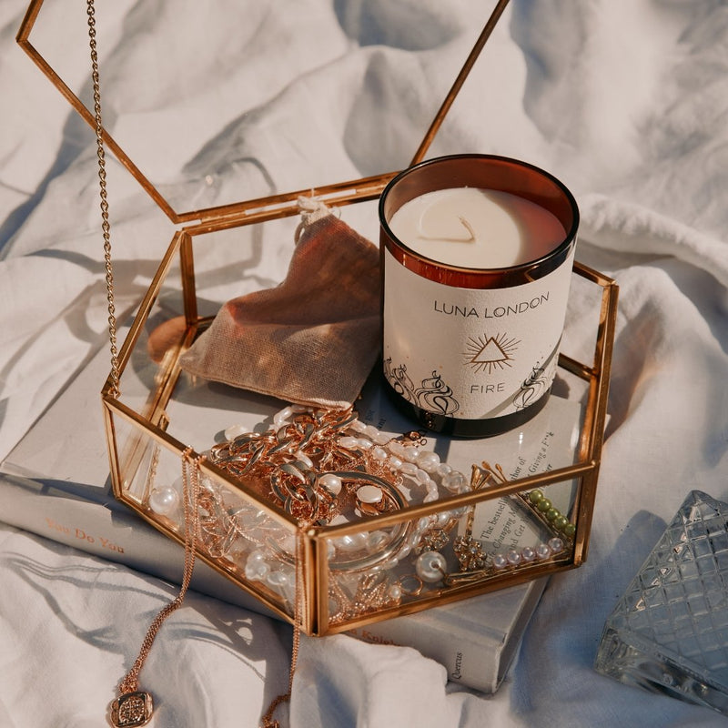 Healing Crystal Candles | 'Fire' Scented Candle | Luna London Candles