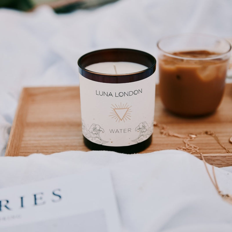 Healing Crystal Candles | 'Water' Scented Candle | Luna London Candles