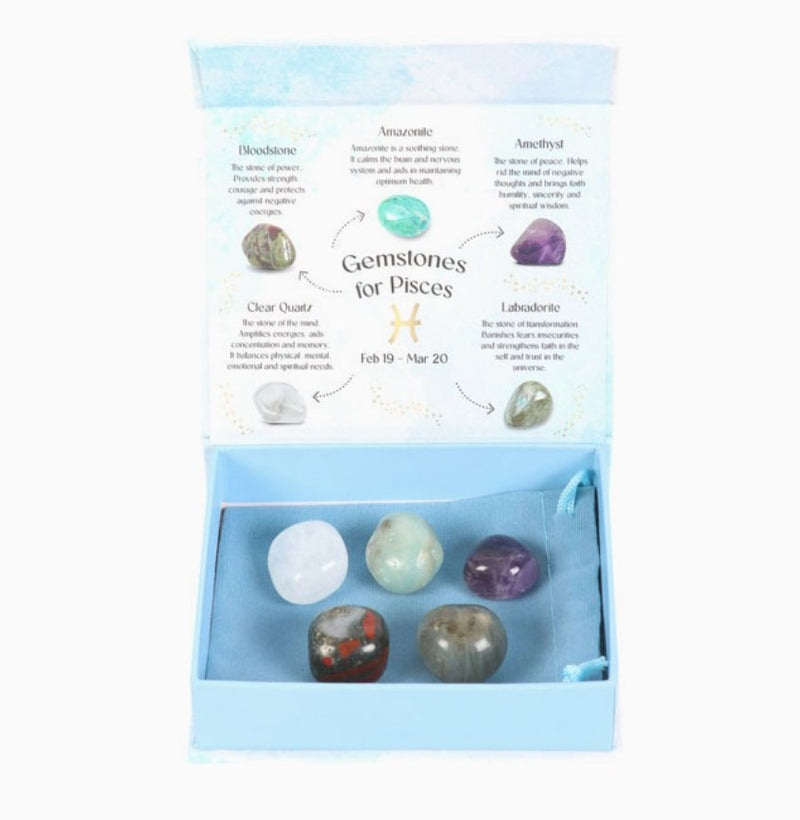 Pisces Zodiac Crystal Tumblestone Set
